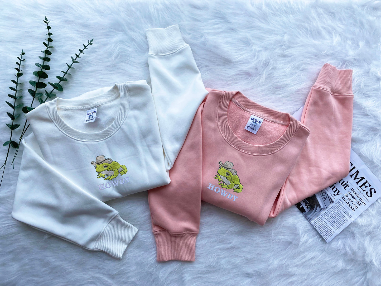 Howdy Embroidered Sweatshirt, Howdy Frog Meme Embroidered Sweatshirt