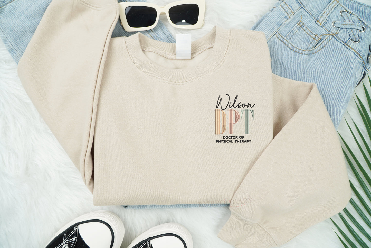 Embroidered Personalized DPT Sweatshirt, Custom DPT Shirt, Doctor of Physical Therapy Crewneck, Physical Therapist Shirt,DPT Graduation Gift