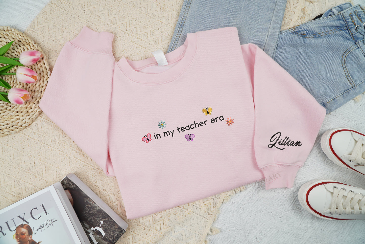 Embroidered Personalized In My Teacher Era Sweatshirt, Best Teacher Sweatshirt, Favorite Teacher Shirt, Teacher’s Day Gift, Custom School Teacher Sweatshirt