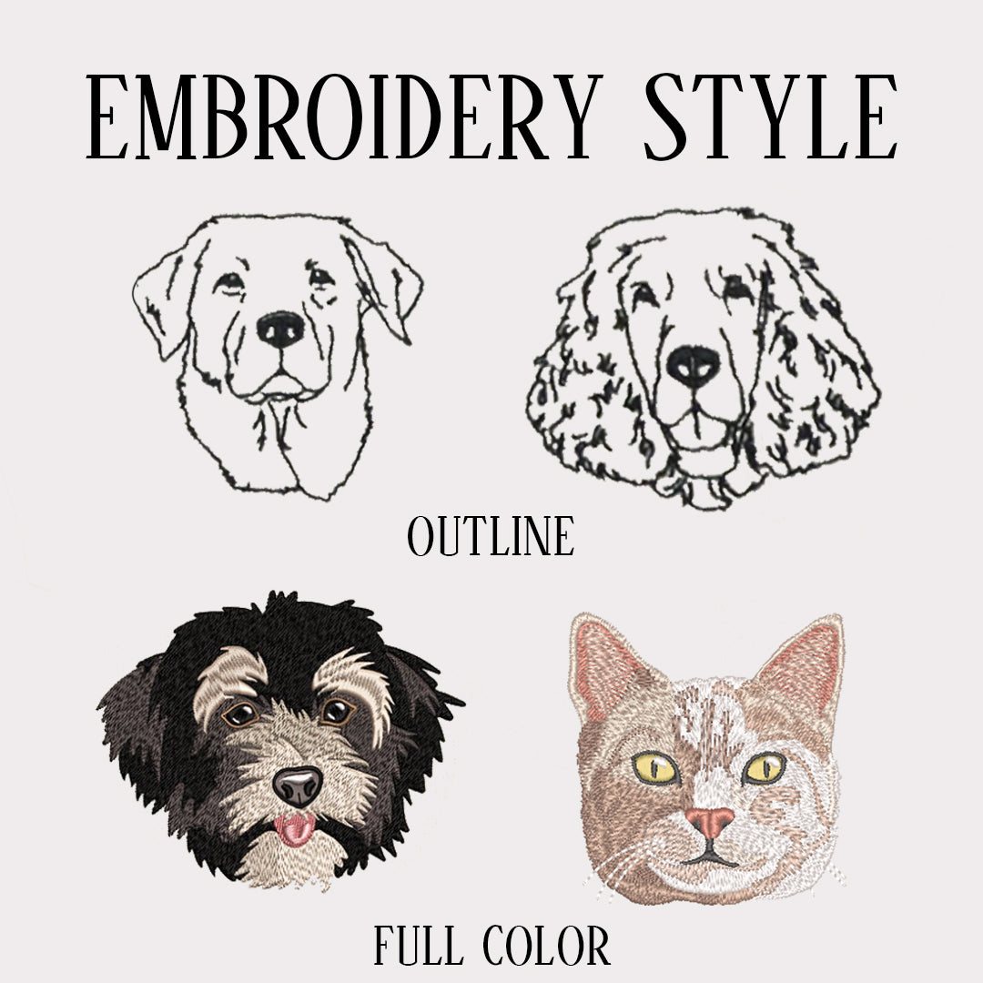 Custom Dog Embroidered Sweatshirt, Full, Lineart Pet Embroidery Hoodie