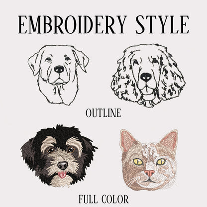 Custom Dog Embroidered Sweatshirt, Full, Lineart Pet Embroidery Hoodie