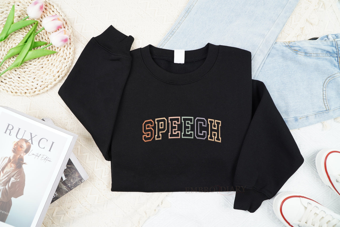 Embroidered Speech Therapist Sweatshirt, SLP Crew Neck, SLP Grad Gift, Speech Pathologist Sweatshirt, Speech Pathology, SLP Sweatshirt