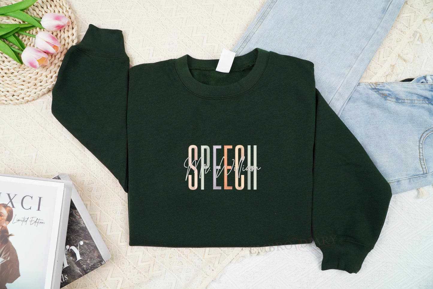 Embroidered Custom Speech Shirt, Speech Therapist Shirt With Name, SLP Shirt, SLP Gift, Speech Therapy Shirt, Speech Shirt, Your Words Matter Shirt