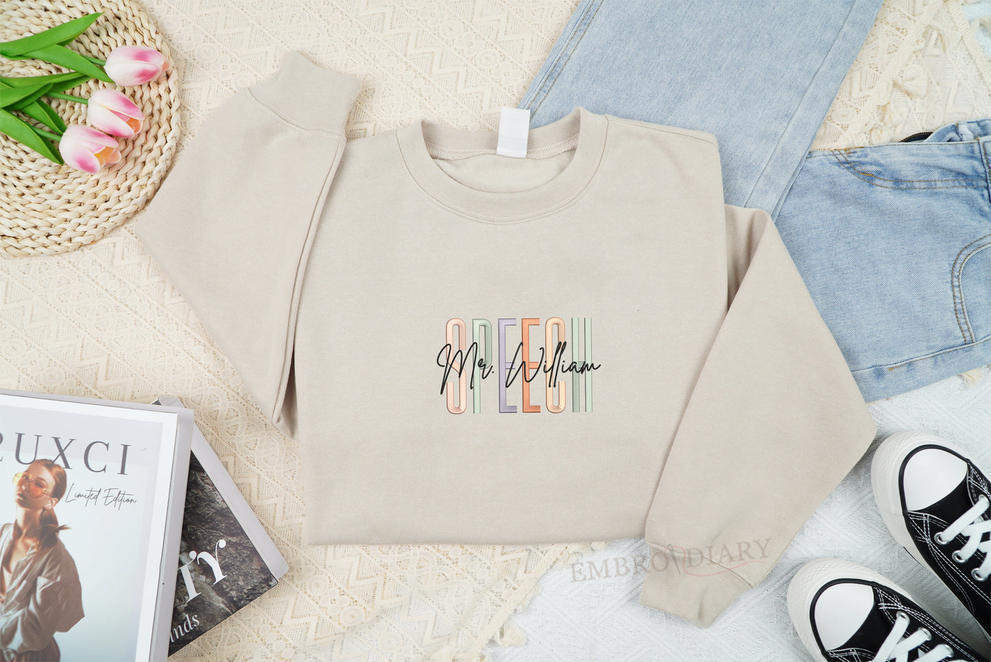 Embroidered Custom Speech Shirt, Speech Therapist Shirt With Name, SLP Shirt, SLP Gift, Speech Therapy Shirt, Speech Shirt, Your Words Matter Shirt
