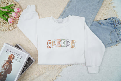 Embroidered Speech Therapist Sweatshirt, SLP Crew Neck, SLP Grad Gift, Speech Pathologist Sweatshirt, Speech Pathology, SLP Sweatshirt